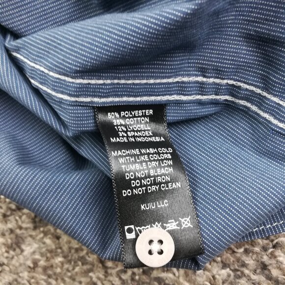 KUIU Shirt Basin Short Sleeve Button Up Blue Mens Large - Picture 4 of 10